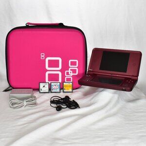 Nintendo DSi XL Handheld Video Game Console with Stylus Charger 3 Games Case